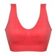 Women's Seamless Padded Sports Bra Wirefree High Impact Gym Yoga Cami Bras